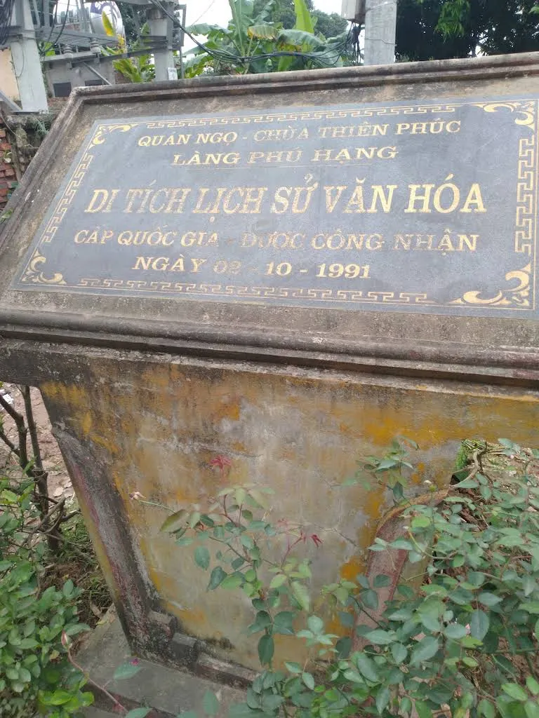Biển di tích Chủa Thiên Phúc (Phú Hạng)
