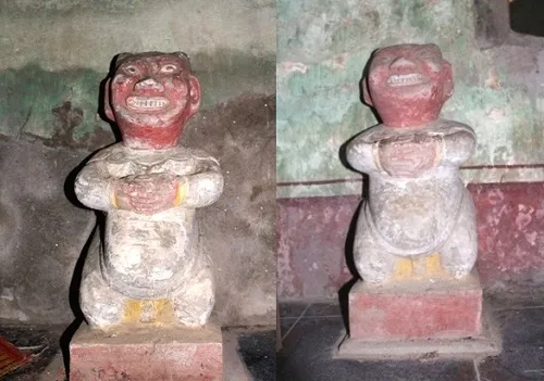 Tượng ông phỗng cổ tại Đền Thần Cô - Thần Cậu