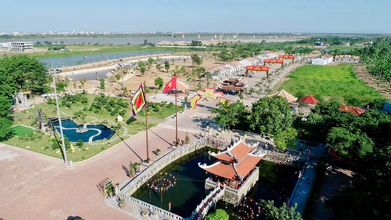 Khuôn viên Đền Lảnh Giang chụp từ trên cao