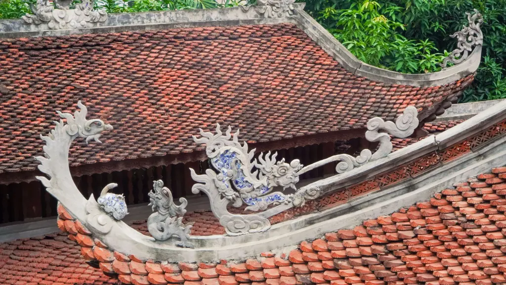 Họa tiết trang trí trên mái ngói.