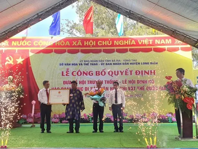 Lễ công bố Lễ hội Dinh Cô vào danh mục Di sản văn hóa phi vật thể quốc gia