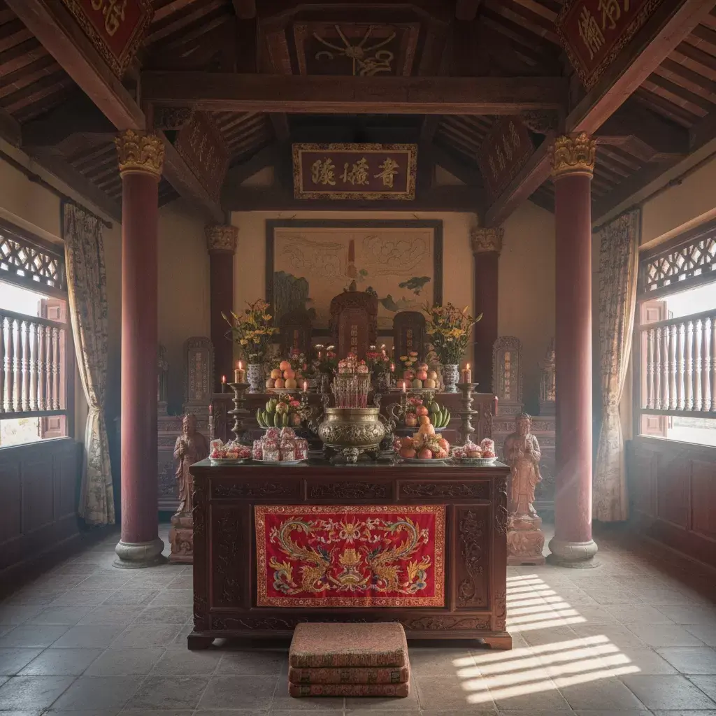 Ban thờ bên trong Đình Khương Thượng