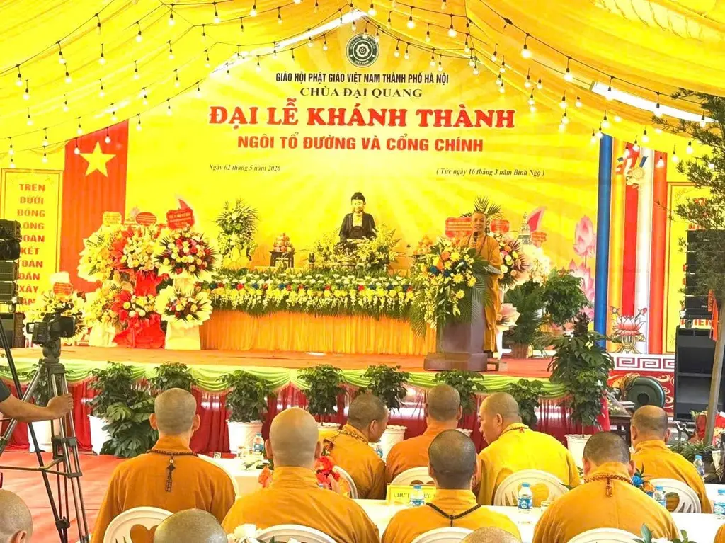 Lễ khánh thành nhà thờ Tổ, cổng tam quan Chùa Đại Quang