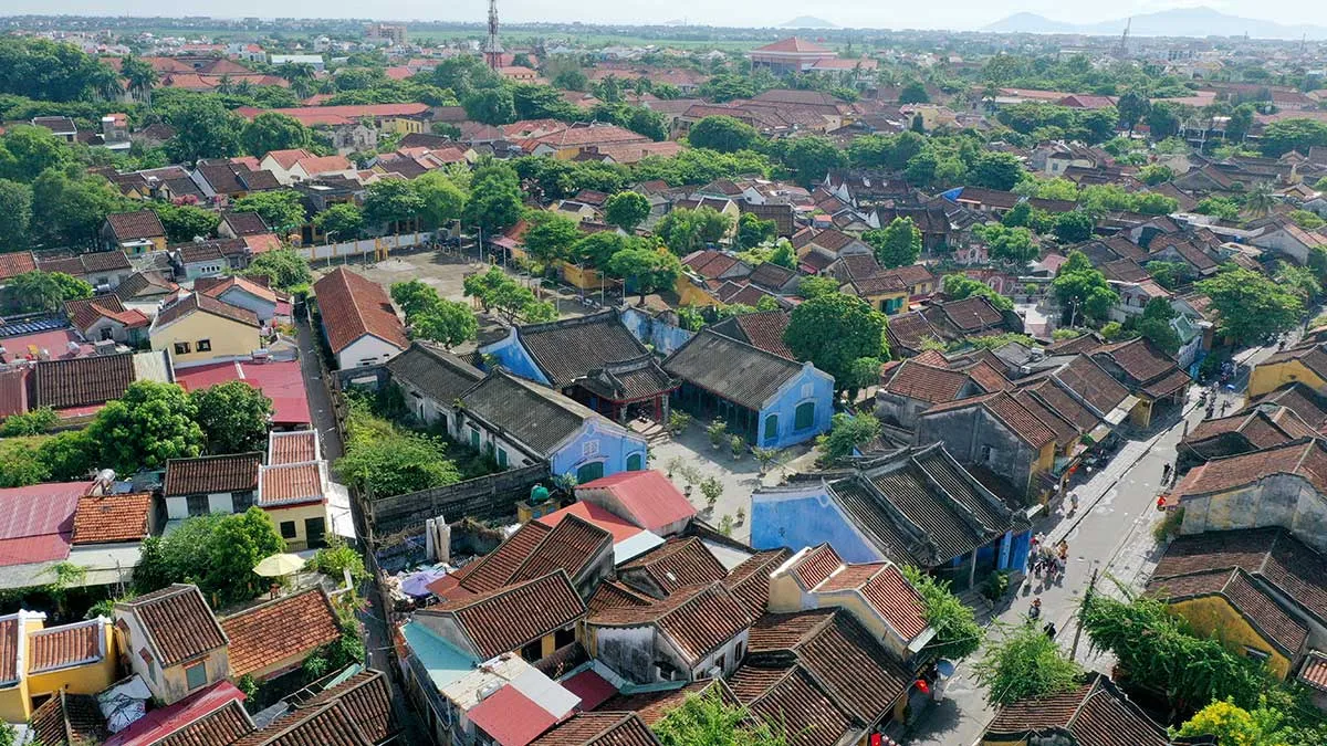 Hội quán Ngũ Bang nhìn từ trên cao