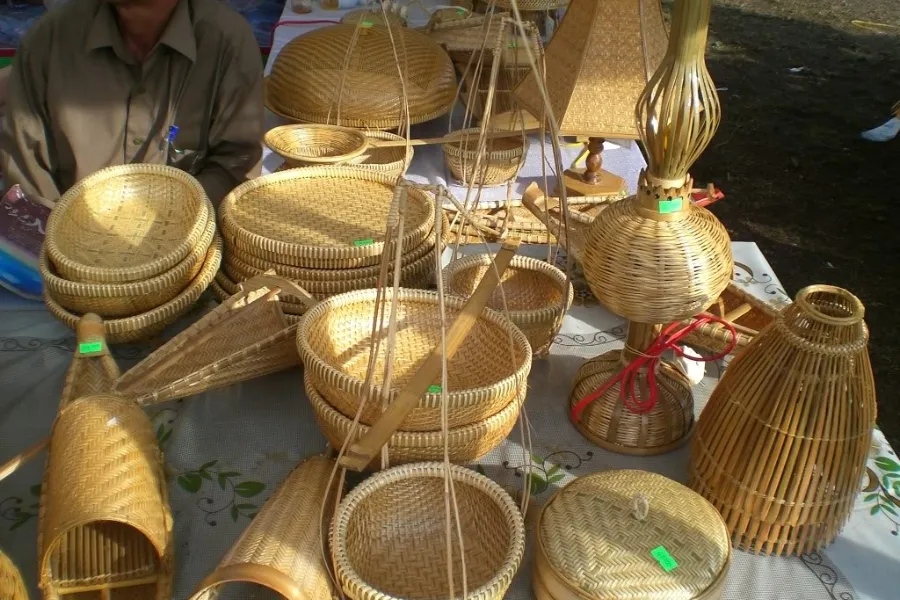 Một số sản phẩm của Làng nghề đan lát Phước Quới