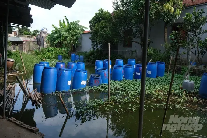 Khu vực ngâm tre trước khi chế tác