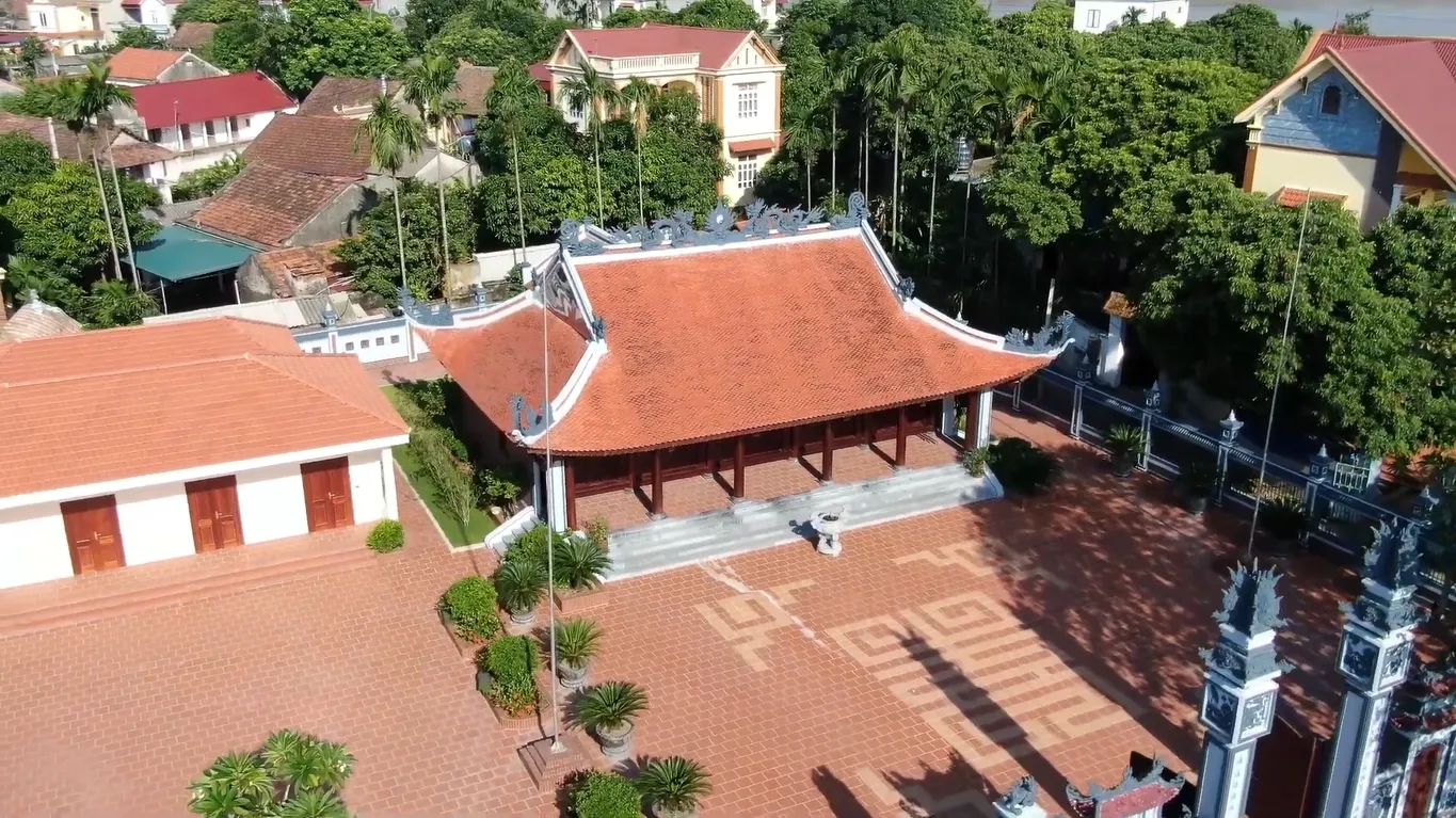 Không gian cảnh quan di tích Đình Vu Chu nhìn từ trên cao