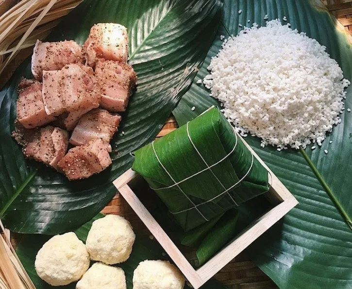 Nguyên liệu gói bánh chưng Tranh Khúc
