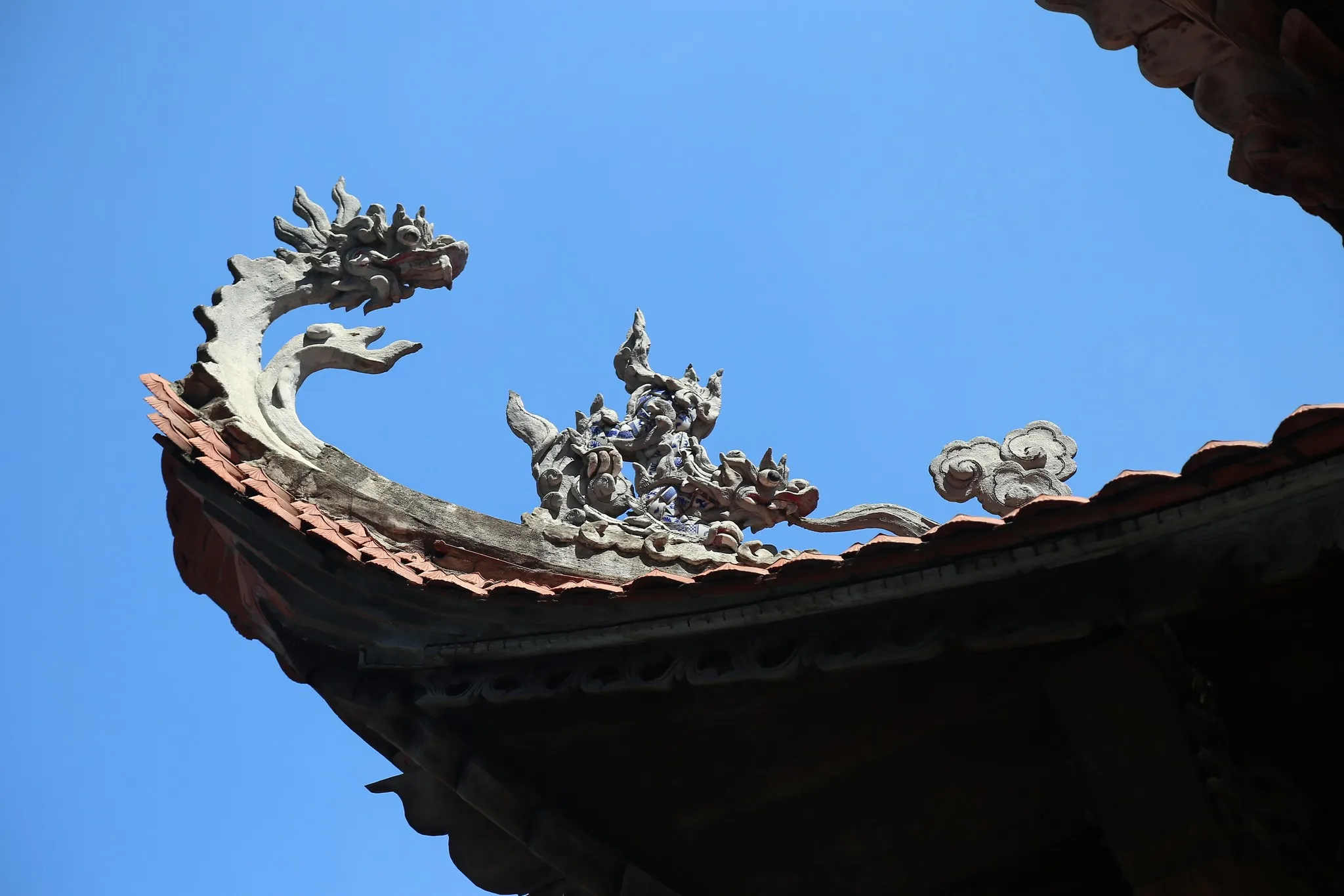 Họa tiết đầu đao mái Chùa Lưu Bái (Kiều Mai)