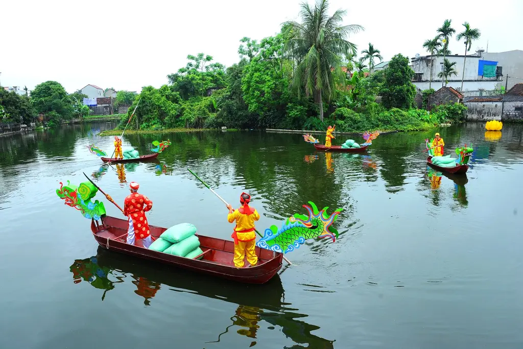 Diễn tích thuyền tải lương tại Lễ hội Thái Bình xướng ca