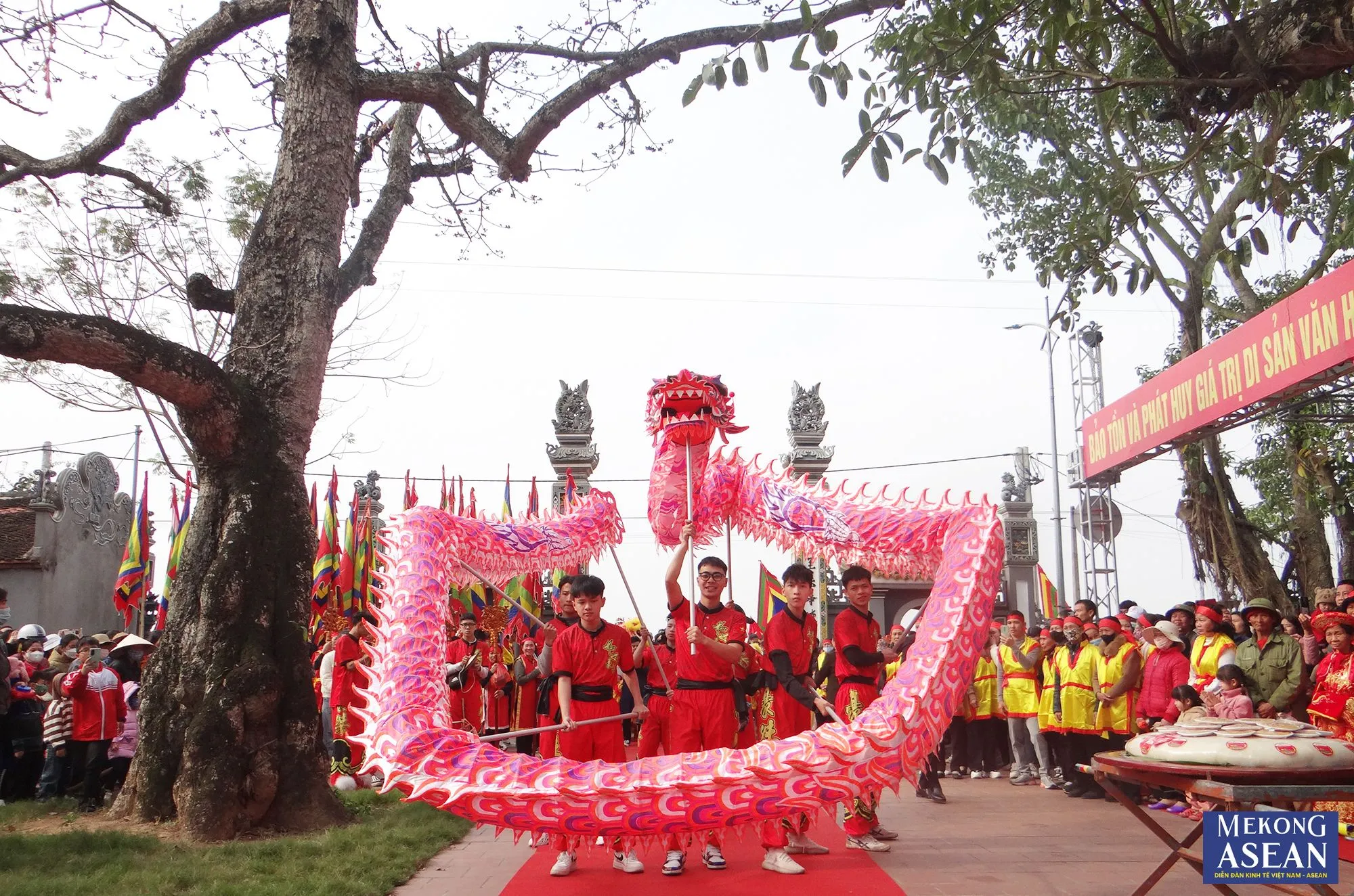Đội múa rồng tại Lễ hội Đền Cao
