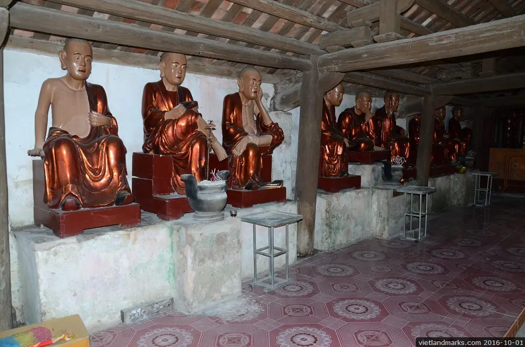 Dãy tượng La Hán tại Chùa Nành
