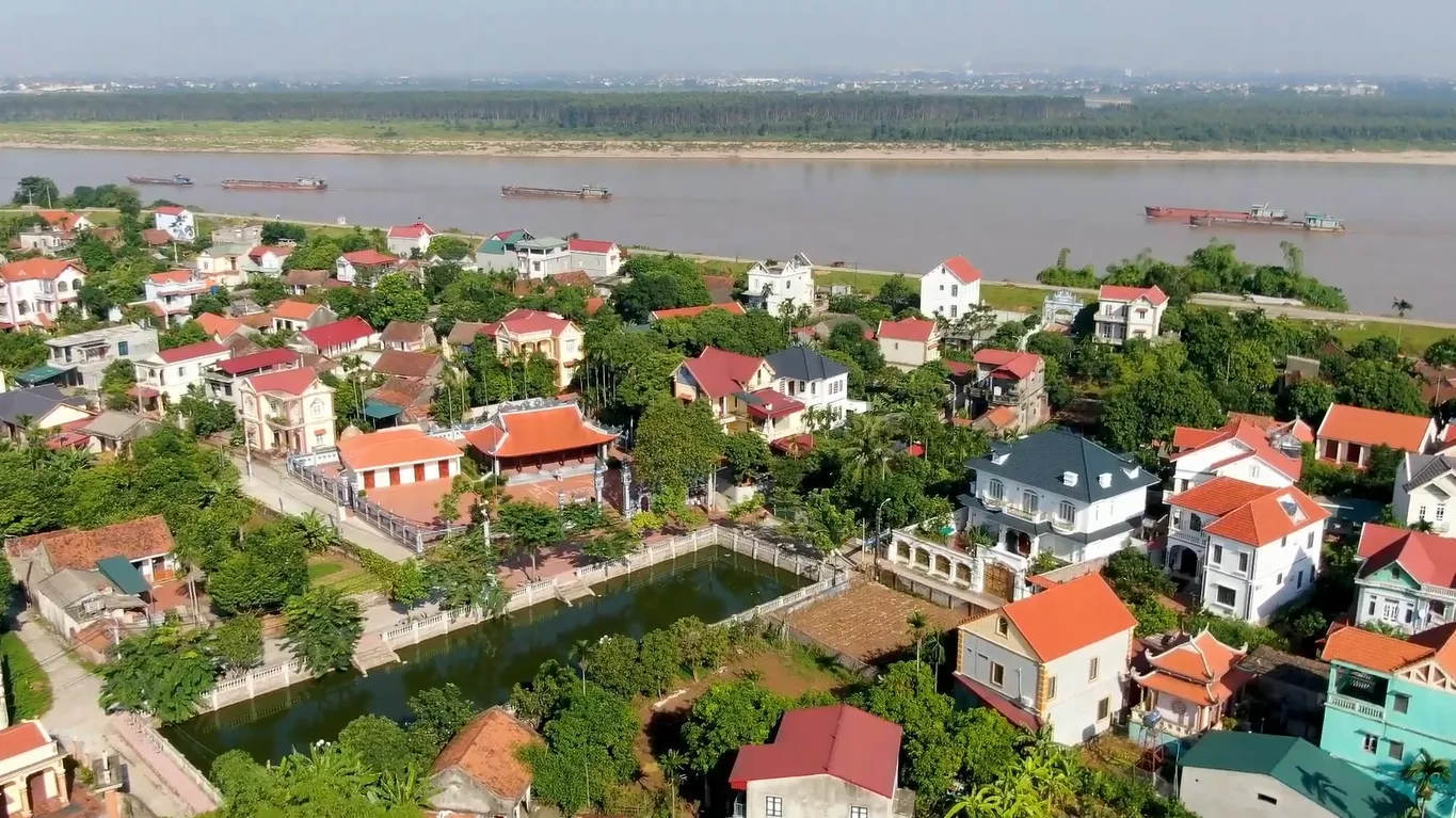 Không gian cảnh quan di tích Đình Vu Chu nhìn từ trên cao