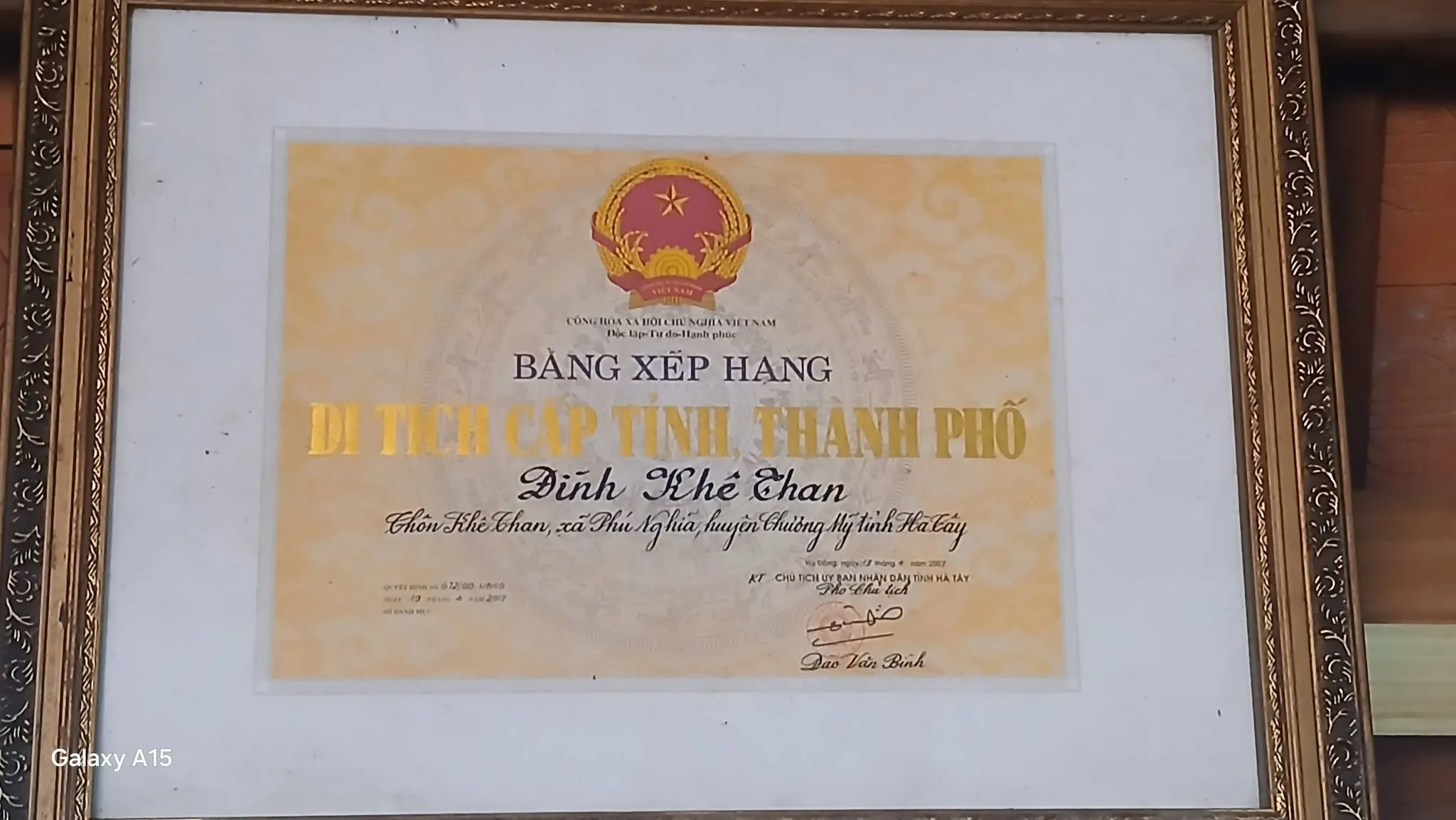 Bảng xếp hạng đình làng Khê Than