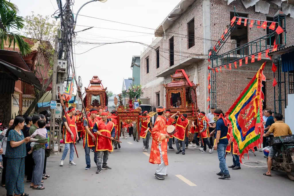 Lễ rước tại Lễ hội làng Đào Đặng