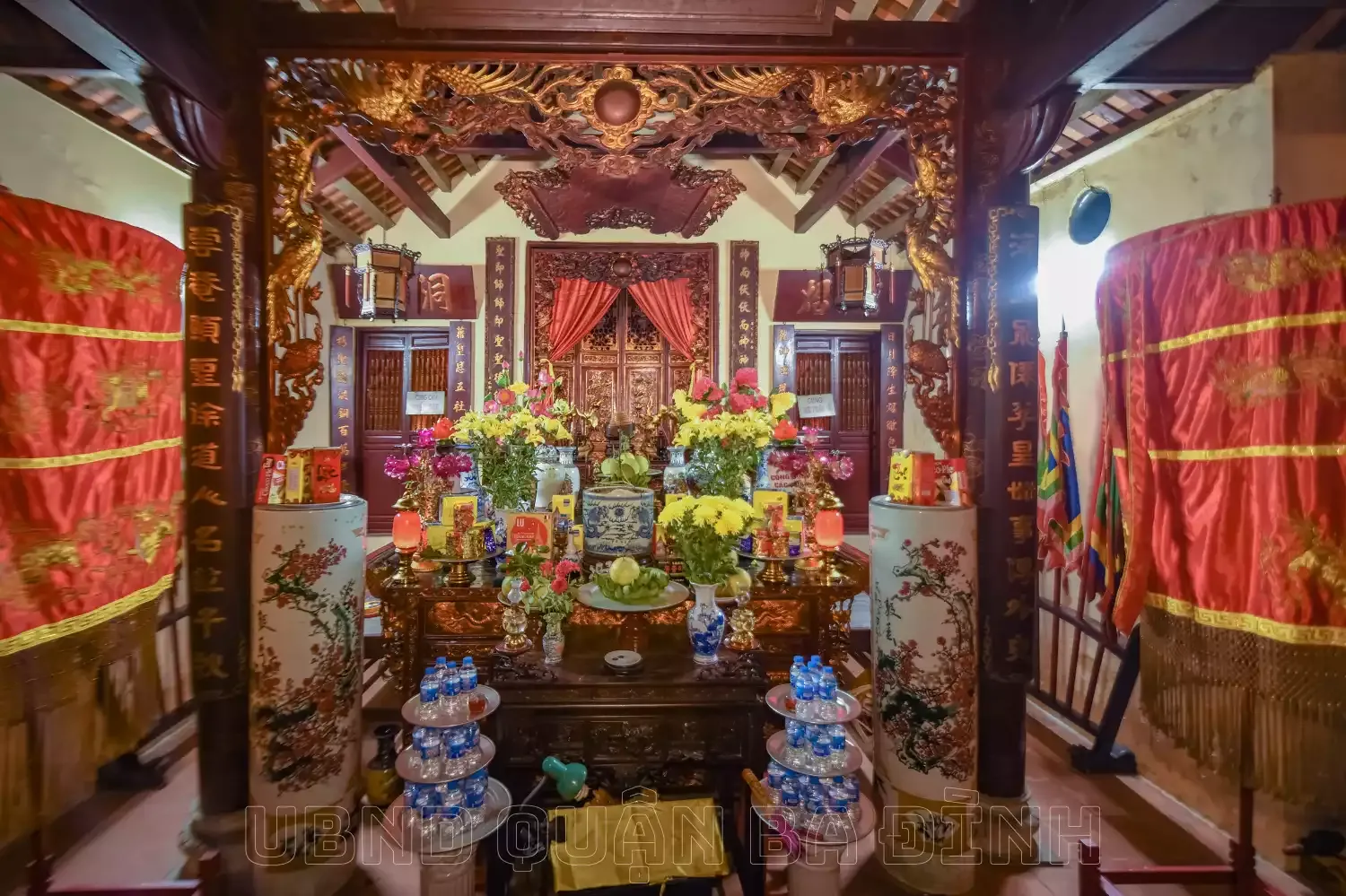 Không gian cảnh quan bên trong di tích Đình Ngũ Xã
