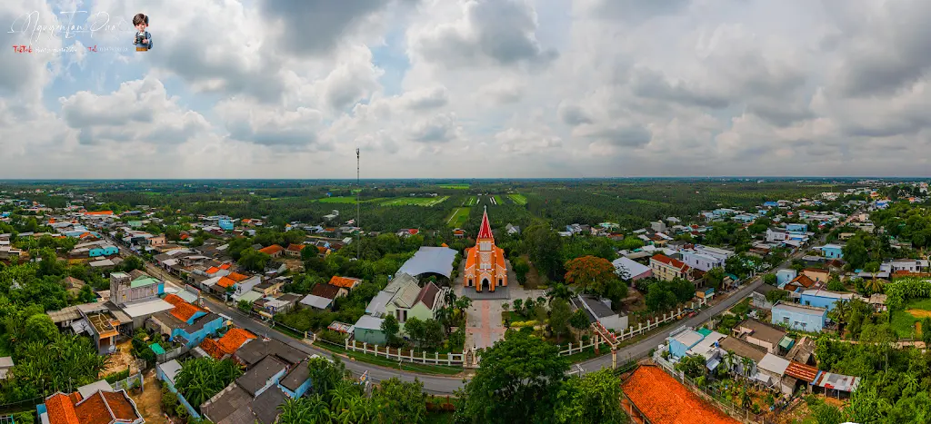 Không gian di tích lịch sử Nhà Thờ Cái Bông nhìn từ xa