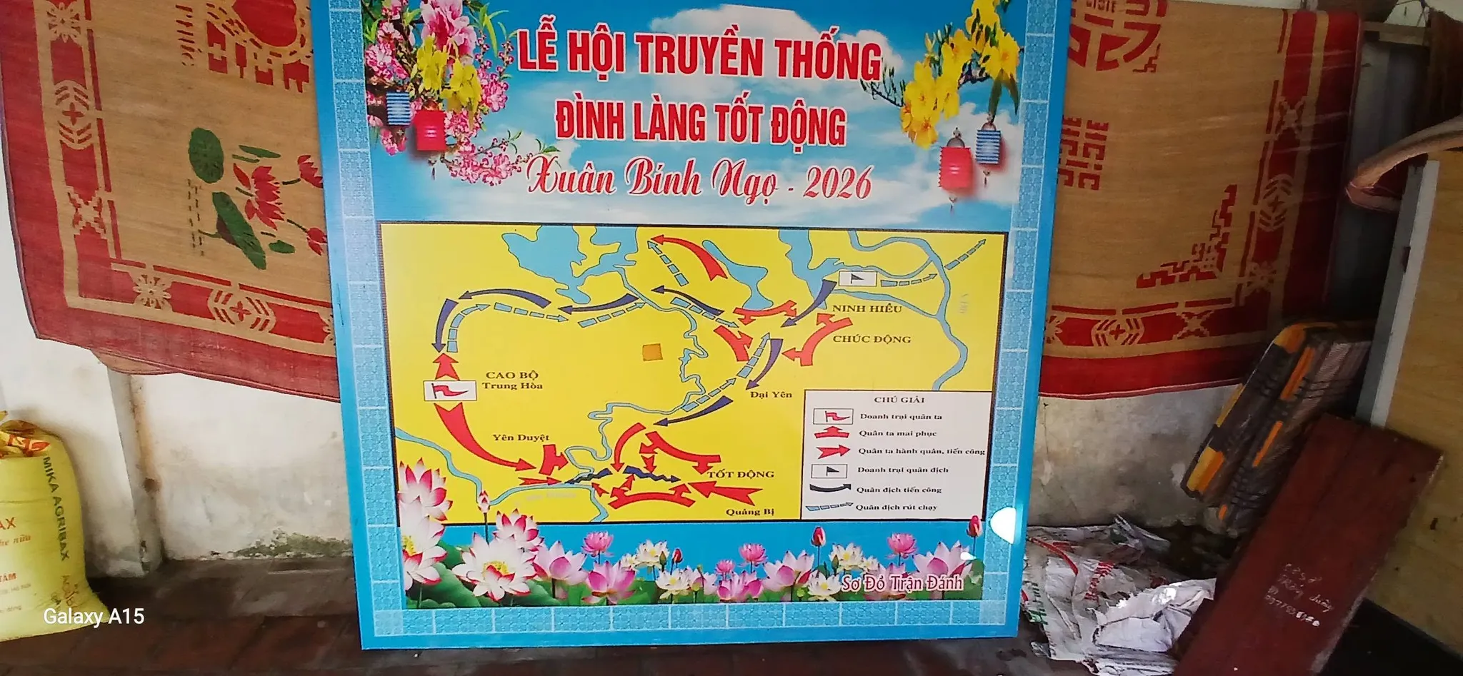 Sơ đồ trận đánh Tốt Động - Chúc Động tại đình làng Tốt Động.