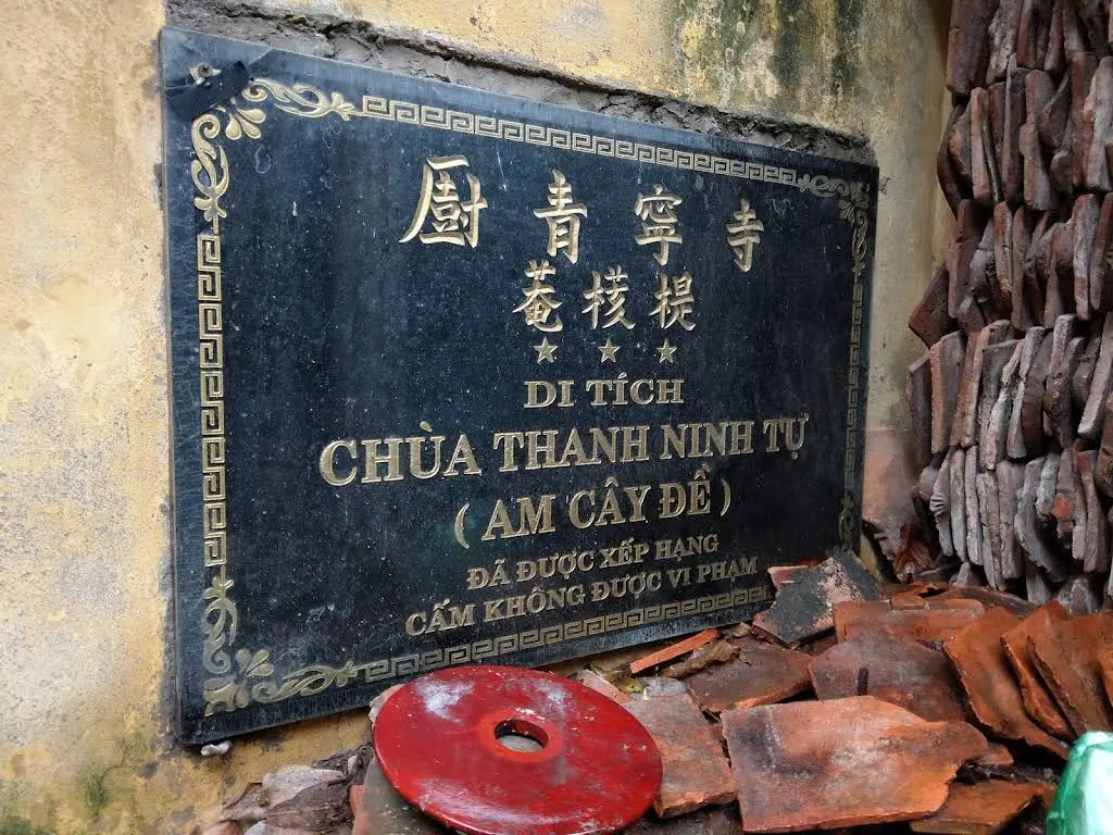 Bia di tích Chùa Thanh Ninh (chùa am cây đề)
