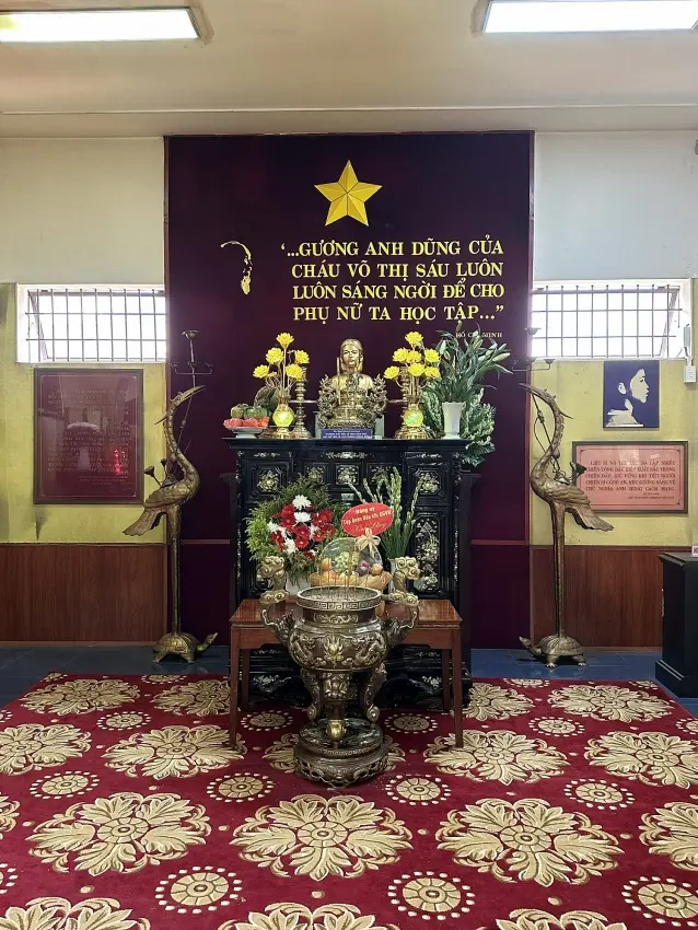 Bên trong nhà lưu niệm Liệt sĩ Võ Thị Sáu