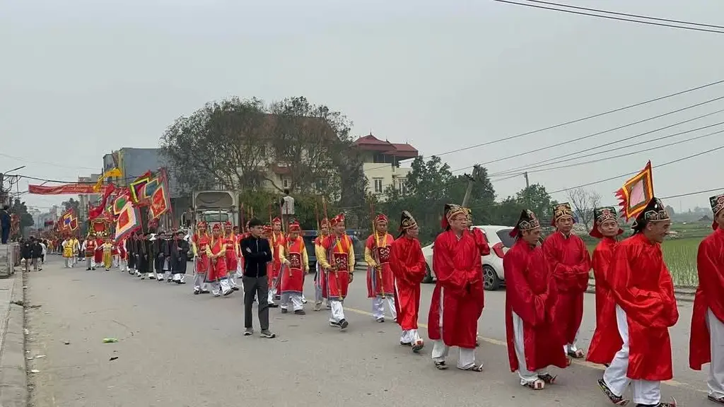 Đoàn rước tại Lễ hội Tam Tảo