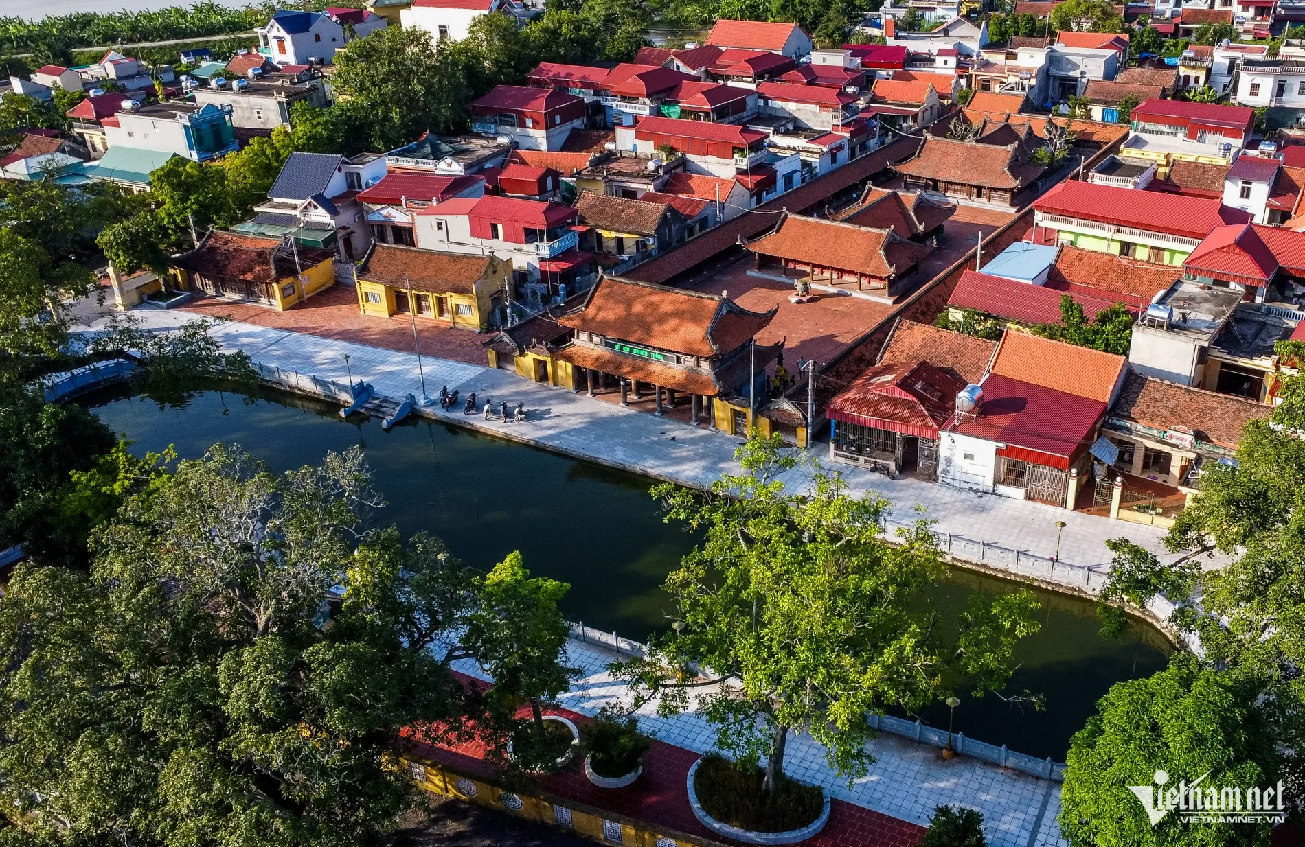 Chùa Keo Hành Thiện chụp từ trên cao