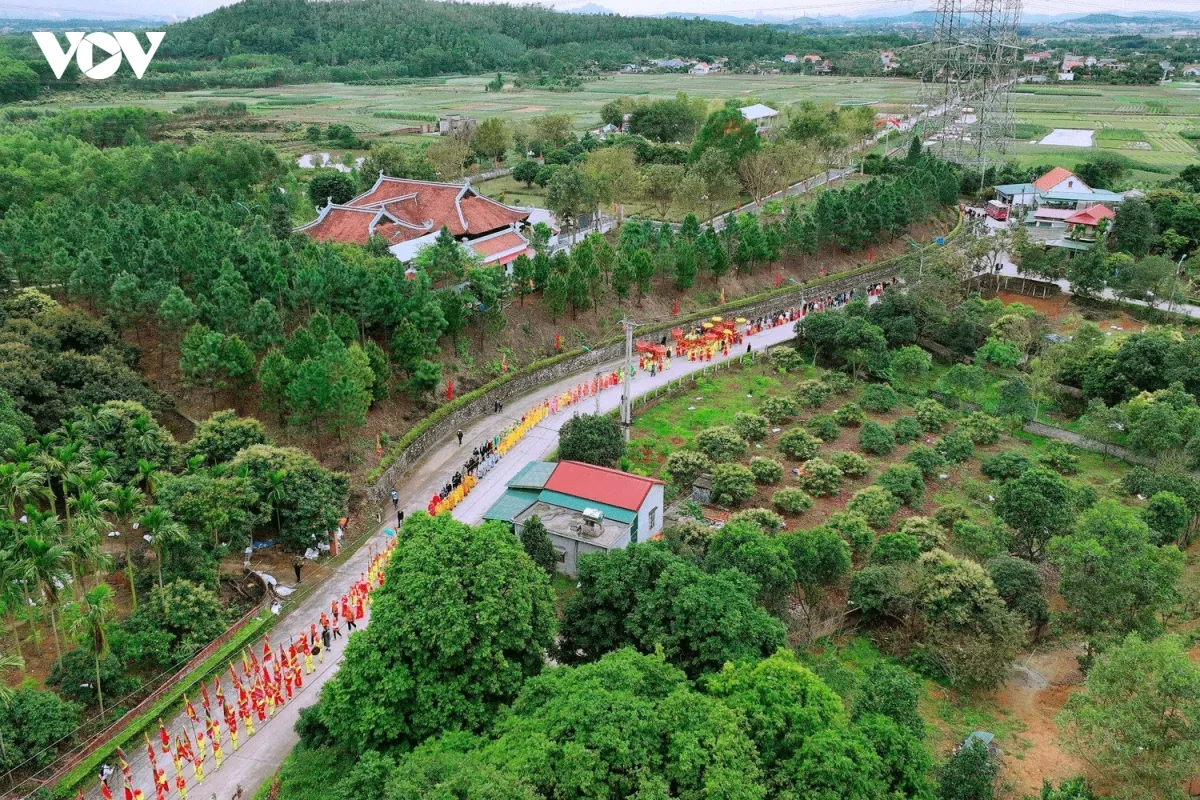 Quang cảnh lễ rước Lễ hội Thái miếu nhà Trần