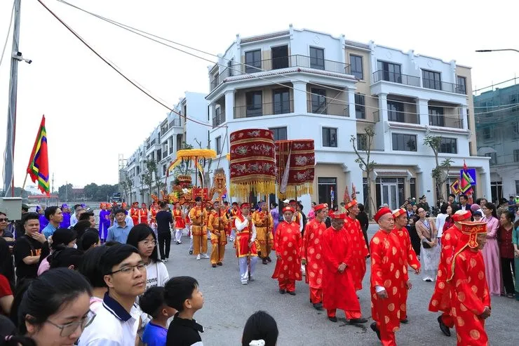 Phần nghi lễ rước tại Hội chèo Tàu tổng Gối