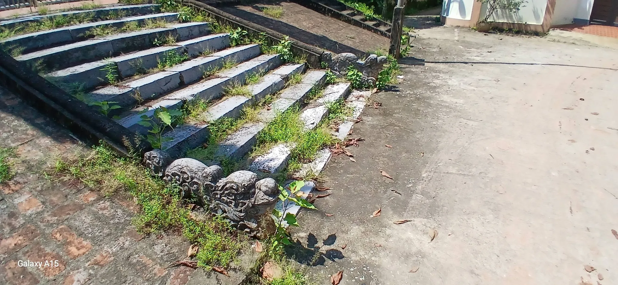 Rồng đá hai bên bậc thềm cổng đình làng Phượng Nghĩa