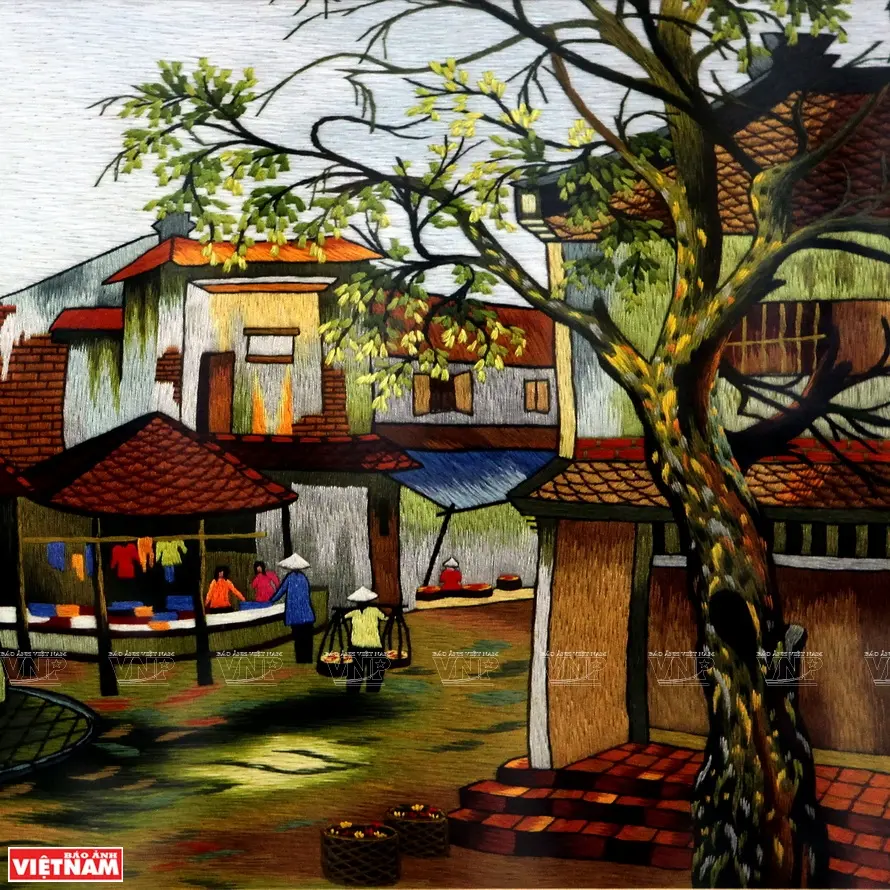 Một số tranh thêu làng Quất Động