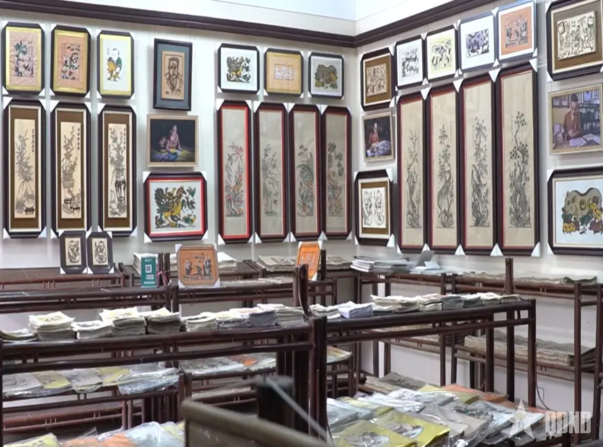 Không gian trưng bày tranh dân gian Đông Hồ - nơi lưu giữ và giới thiệu những giá trị truyền thống sống động của làng nghề