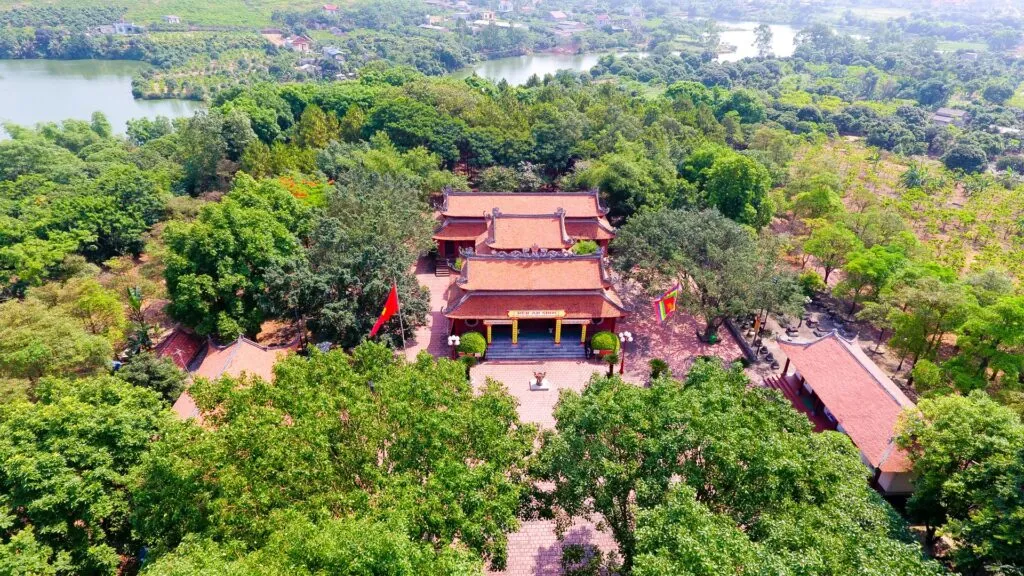 Cảnh quan Khu Di Tích Nhà Trần Tại Đông Triều nhìn từ trên cao