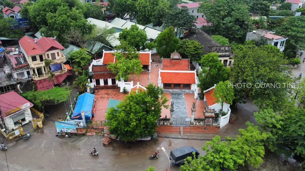 Không gian cảnh quan di tích Phủ thờ Nguyễn Ngọc Trì nhìn từ trên cao