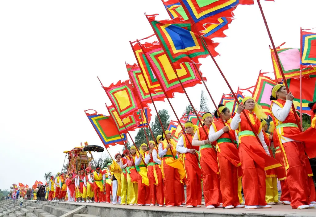 Khung cảnh lễ rước trong Lễ hội Kinh Dương Vương