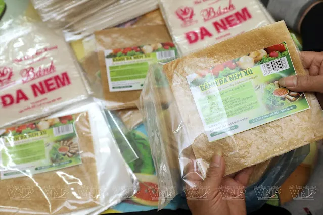 Thành phẩm bánh đa nem Trung Hà