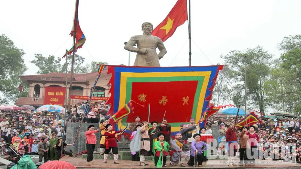 Tái hiện lễ tế cờ tại Lễ hội Yên Thế
