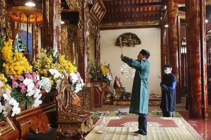 Lễ cúng tế tại Lễ hội đền Chúa Thác Bờ