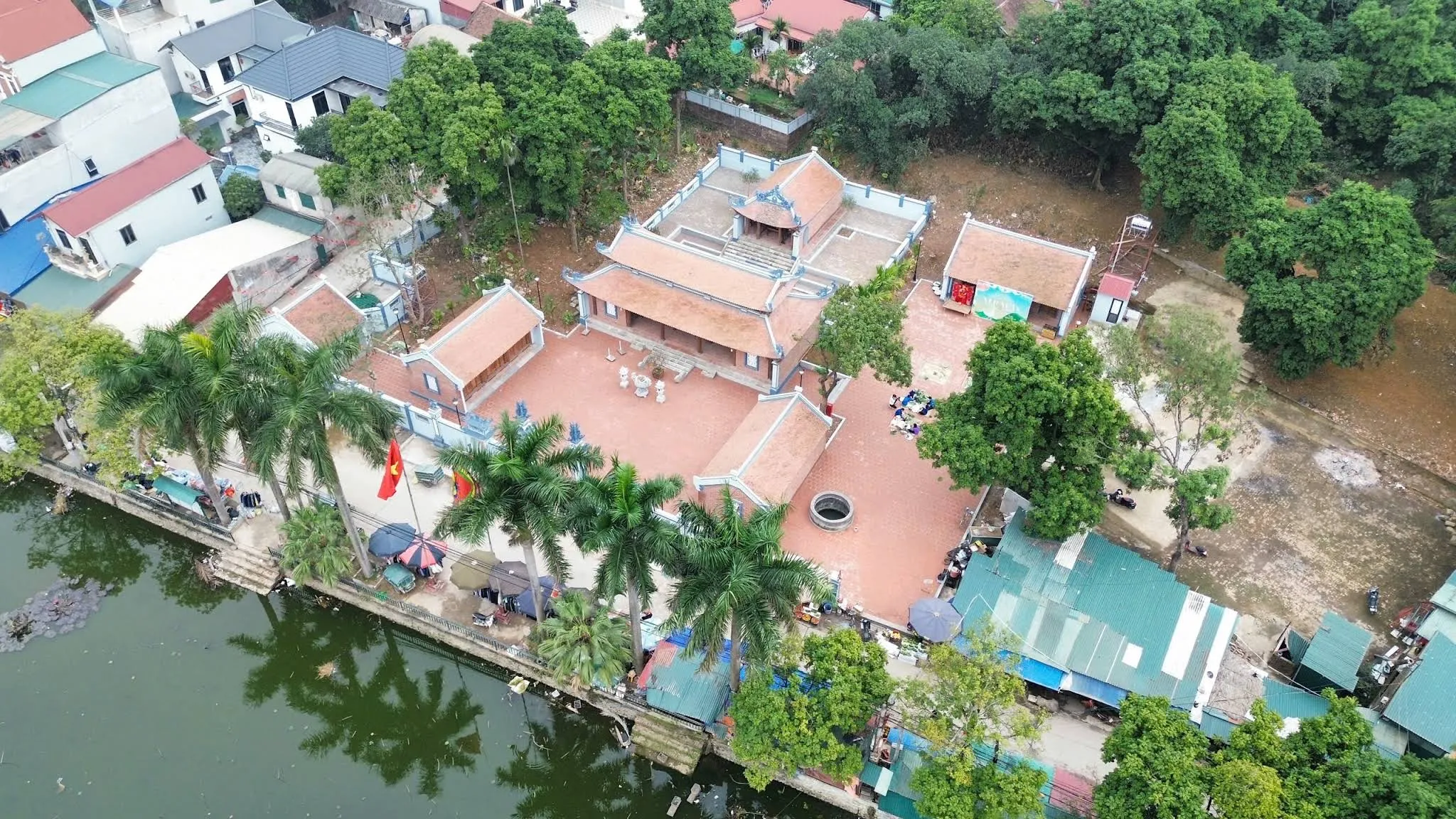 Không gian cảnh quan di tích Quán Hạ nhìn từ trên cao