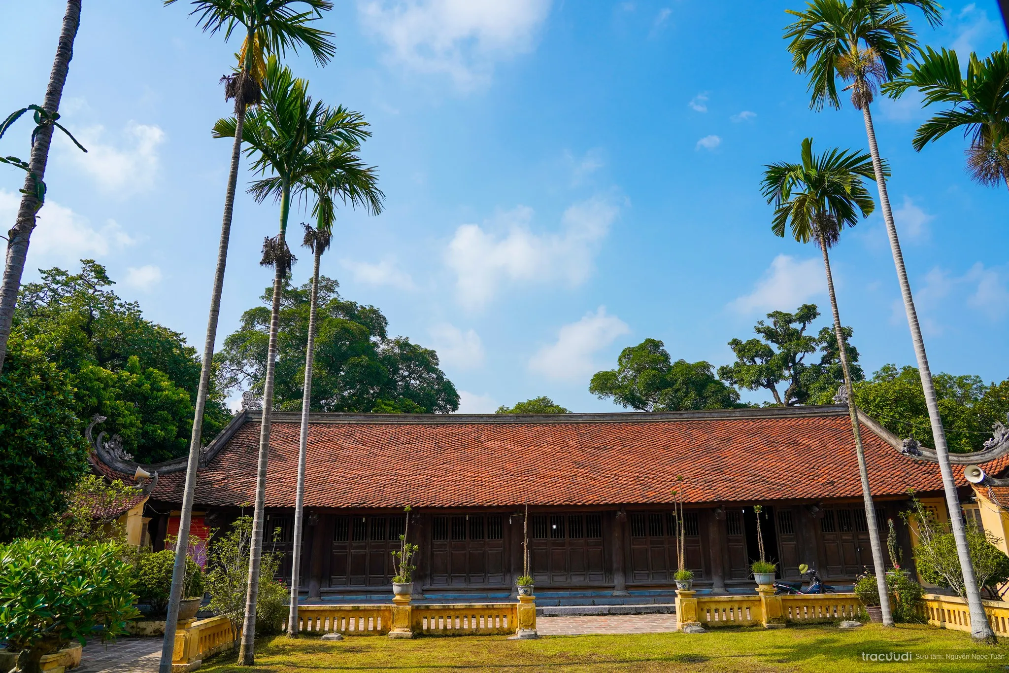 Không gian cảnh quan chính điện di tích Đình Đông Ngạc