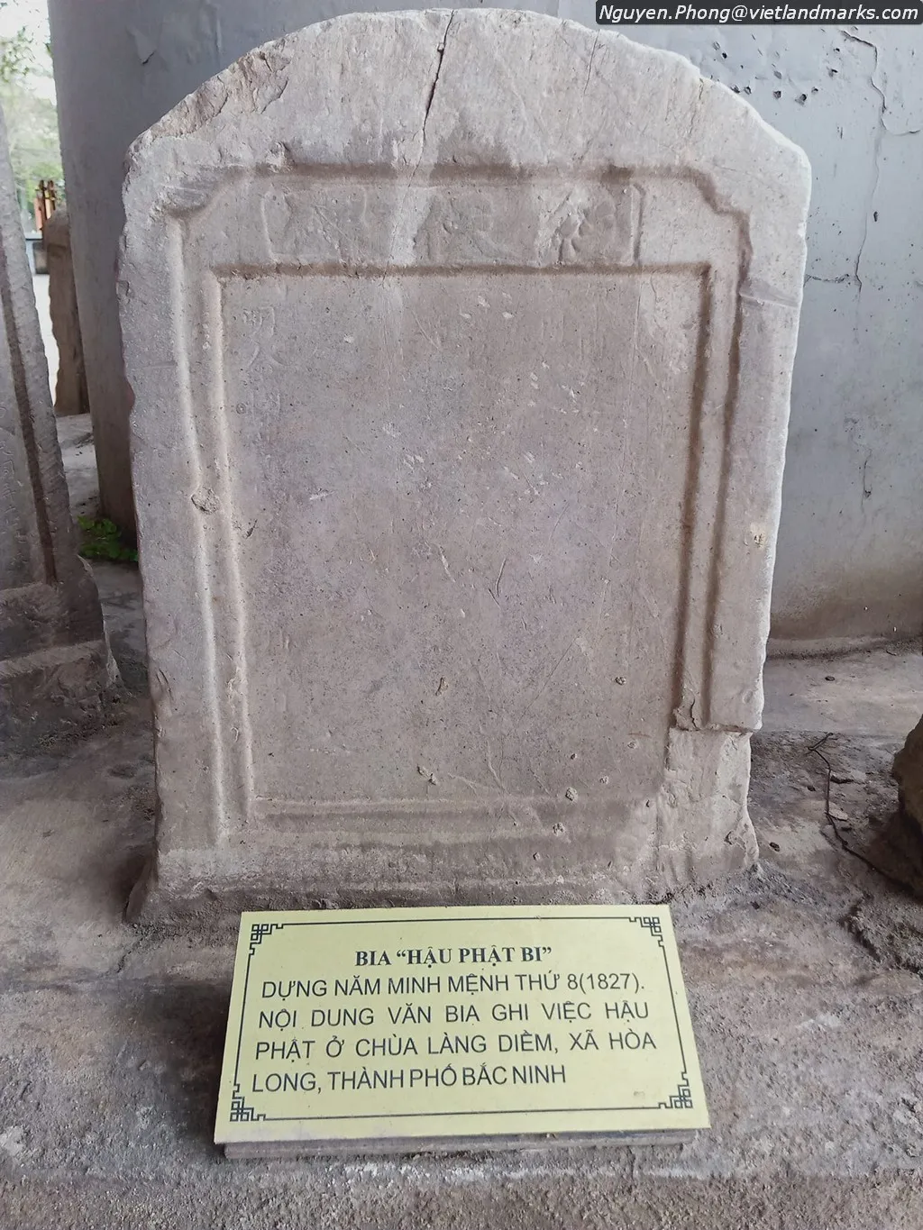 Bia hậu phật bi tại Bảo tàng Bắc Ninh