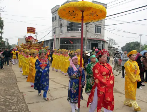 Lễ rước kiệu tại Lễ hội đền Du Yến
