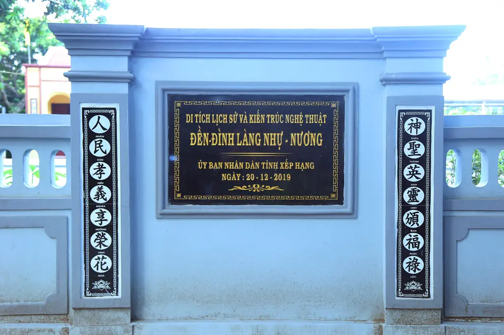Bảng tên đình Nhự Nương