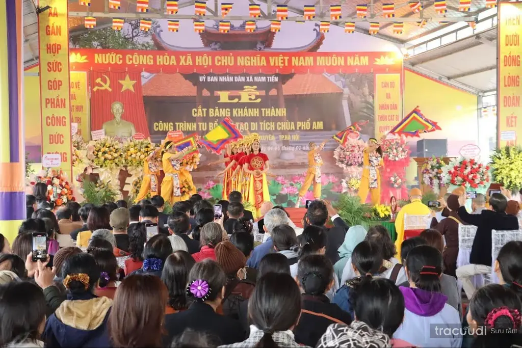 Khung cảnh lễ khánh thành công trình tu bổ, tôn tạo Chùa Cát Bi